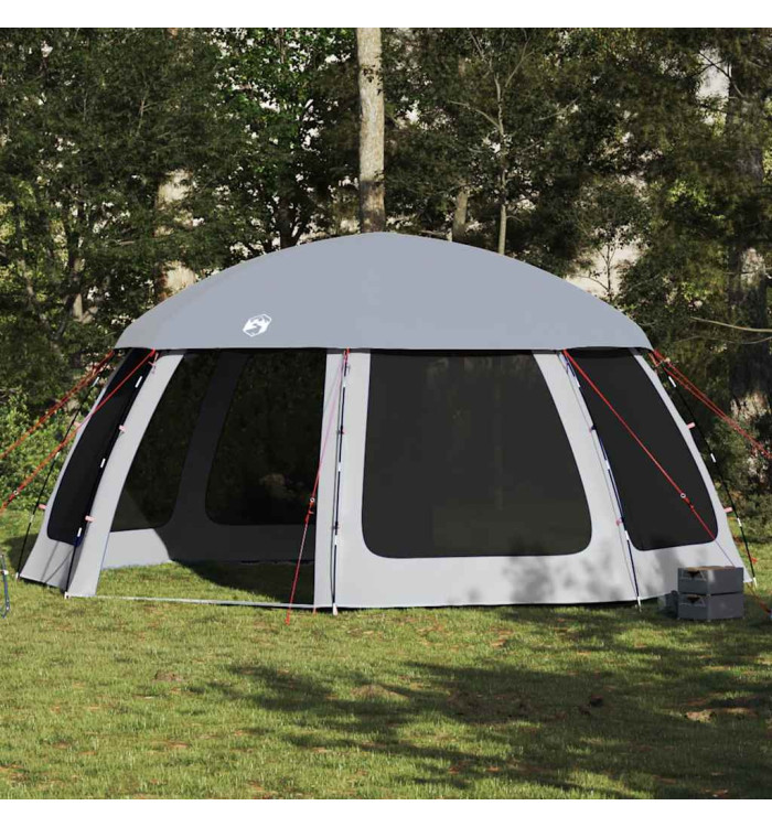 Tente piscine toit amovible parois maille gris 510x510 cm | Mobilier & Déco