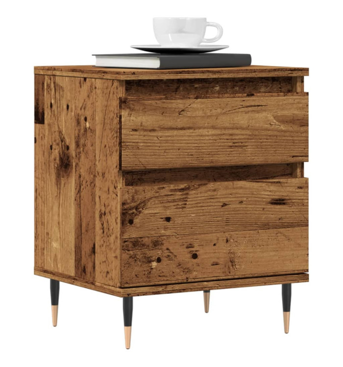Table de chevet vieux bois 40x35x50 cm bois d’ingénierie | Mobilier & Déco