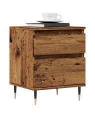 Table de chevet vieux bois 40x35x50 cm bois d’ingénierie | Mobilier & Déco