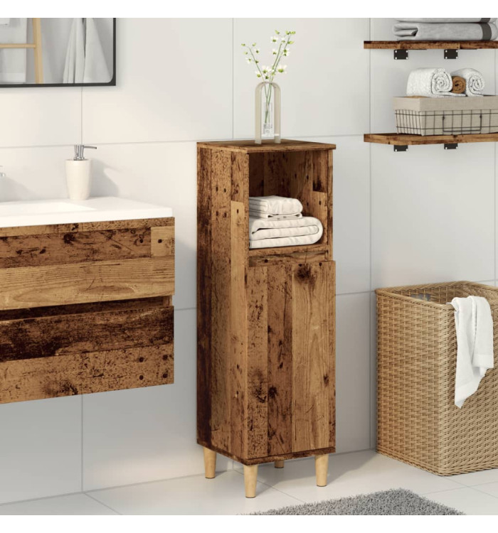 Armoire de salle de bain vieux bois 30x30x100cm bois ingénierie | Mobilier & Déco