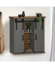 Armoire suspendue HALDEN 2 portes coulissantes gris pin | Mobilier & Déco