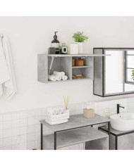 Armoire murale de bain gris béton 60x25x30 cm bois d'ingénierie | Mobilier & Déco