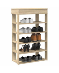 Étagère à chaussures chêne sonoma 60x30x98 cm bois d'ingénierie | Mobilier & Déco