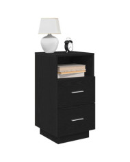 Table de chevet avec 2 tiroirs noir 36x36x68 cm | Mobilier & Déco