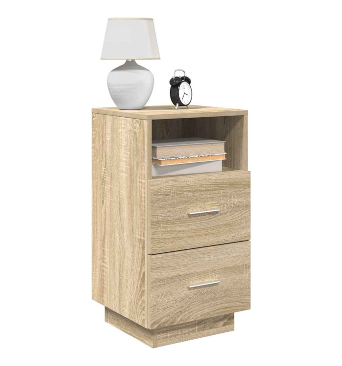 Table de chevet avec 2 tiroirs chêne sonoma 36x36x68 cm | Mobilier & Déco