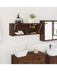 Armoire murale de bain chêne marron 80x25x30 cm bois ingénierie | Mobilier & Déco
