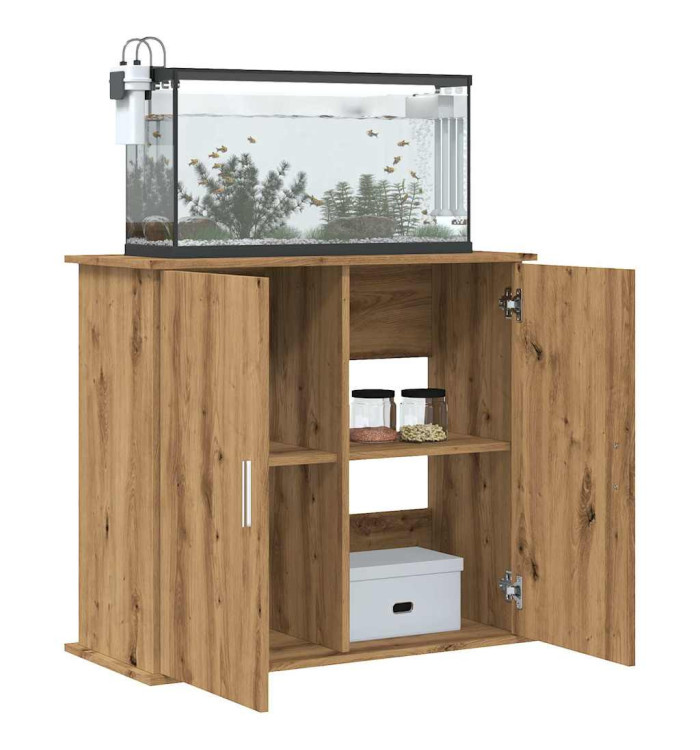 Support d'aquarium chêne artisanal 81x36x73 cm bois ingénierie | Mobilier & Déco