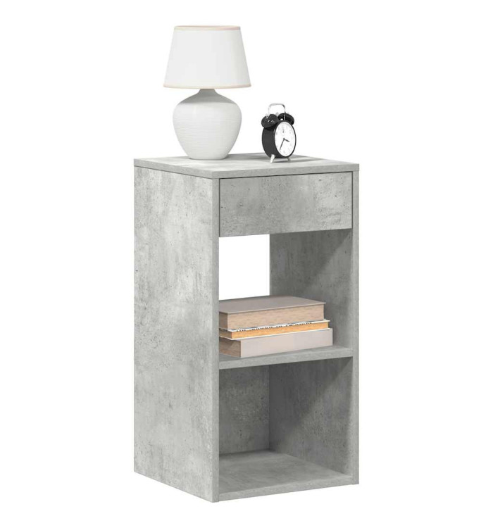 Tables de chevet avec tiroir 2 pcs gris béton 35x34x66,5 cm | Mobilier & Déco