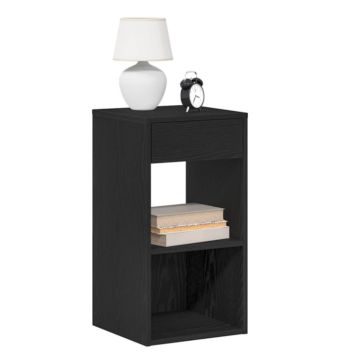 Table de chevet avec tiroir noir 35x34x66,5 cm | Mobilier & Déco