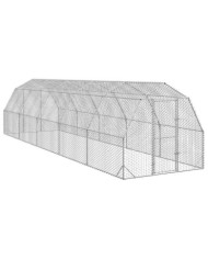 Poulailler 2,5x10x2,25 m acier galvanisé | Mobilier & Déco