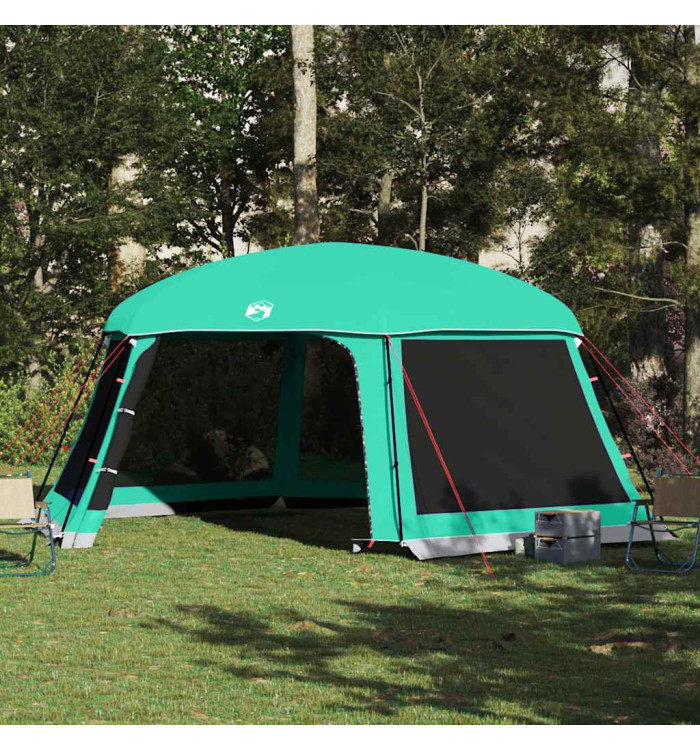 Tente piscine toit amovible parois maille vert d'eau 618x532 cm | Mobilier & Déco