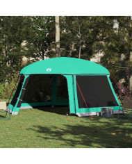 Tente piscine toit amovible parois maille vert d'eau 618x532 cm | Mobilier & Déco
