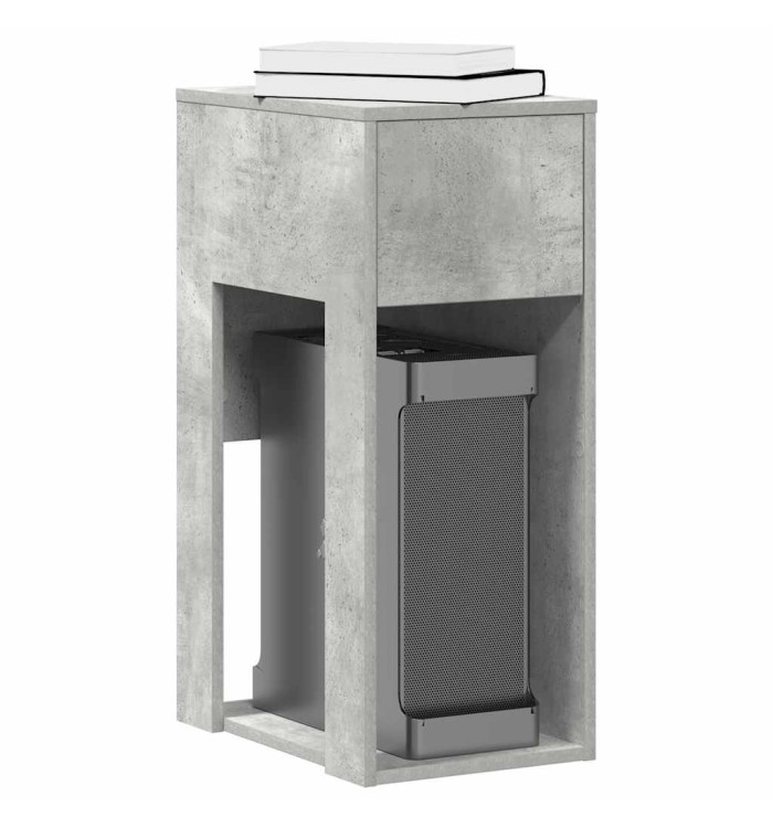 Support de tour d'ordinateur et tiroir gris béton 30x44x74 cm | Mobilier & Déco