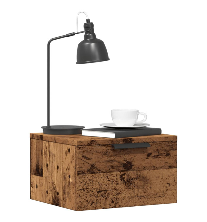 Table de chevet murale vieux bois 34x30x20 cm | Mobilier & Déco