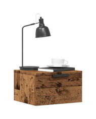 Table de chevet murale vieux bois 34x30x20 cm | Mobilier & Déco