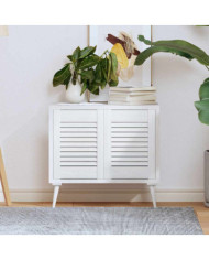 Portes d'armoire à persiennes 2 pcs blanc 39,5x29,5 cm | Mobilier & Déco