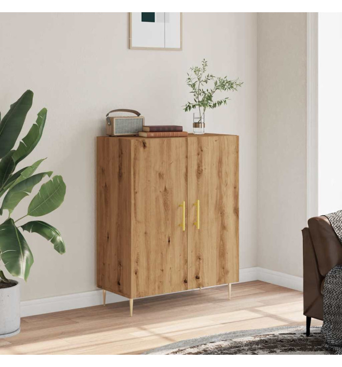 Buffet chêne artisanal 69,5x34x90 cm bois d'ingénierie | Mobilier & Déco
