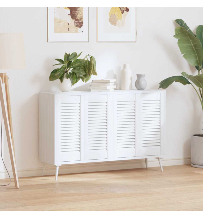 Portes d'armoire à persiennes 4 pcs blanc 61,5x29,5 cm | Mobilier & Déco
