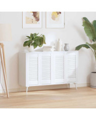 Portes d'armoire à persiennes 4 pcs blanc 61,5x29,5 cm | Mobilier & Déco