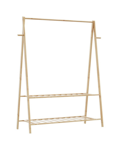 Porte-vêtement avec étagères 132x45,5x150,5 cm bambou | Mobilier & Déco