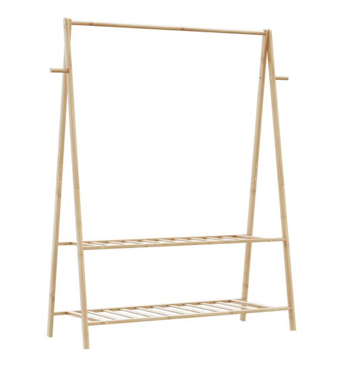 Porte-vêtement avec étagères 132x45,5x150,5 cm bambou | Mobilier & Déco