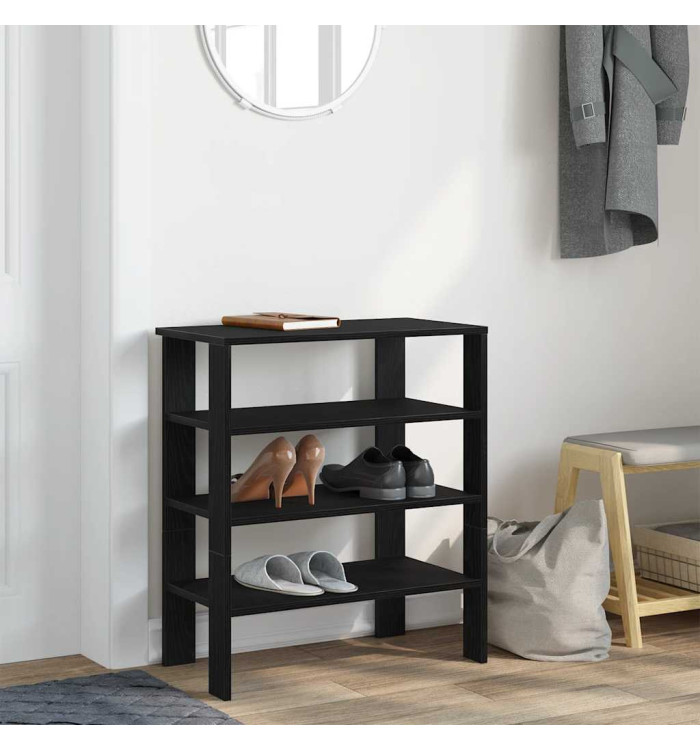 Étagère à chaussures noir 61x32x70 cm bois d'ingénierie | Mobilier & Déco