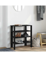 Étagère à chaussures noir 61x32x70 cm bois d'ingénierie | Mobilier & Déco