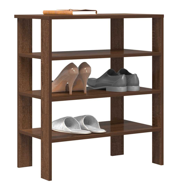 Étagère à chaussures chêne marron 61x32x70 cm bois d'ingénierie | Mobilier & Déco