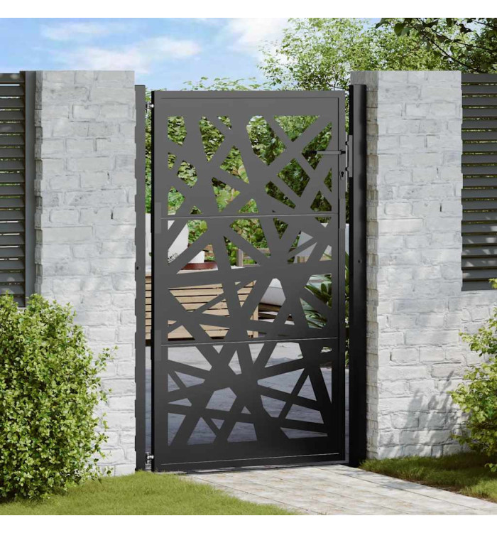 Portail de jardin noir 105x155 cm acier conception de lumière | Mobilier & Déco