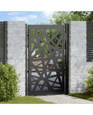 Portail de jardin noir 105x155 cm acier conception de lumière | Mobilier & Déco