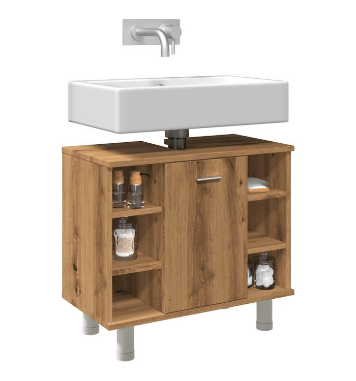 Armoire de salle de bain chêne artisanal 60x32x53,5 cm | Mobilier & Déco