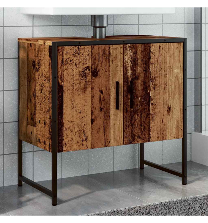 Armoire lavabo de salle de bain vieux bois 60x33x60 cm | Mobilier & Déco
