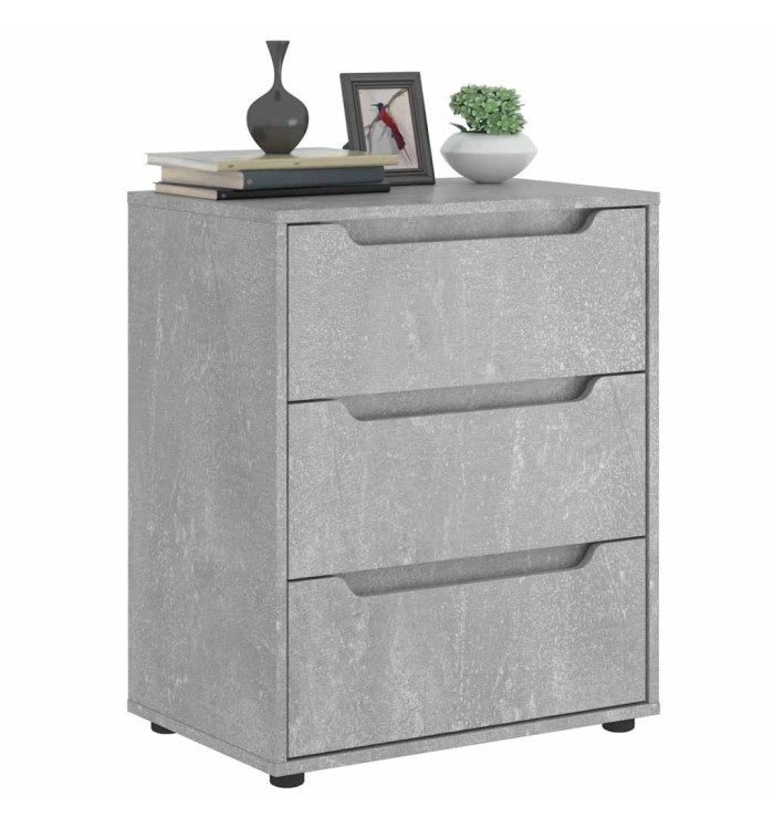 Buffet VISNES gris béton 60x40x73 cm bois d'ingénierie | Mobilier & Déco