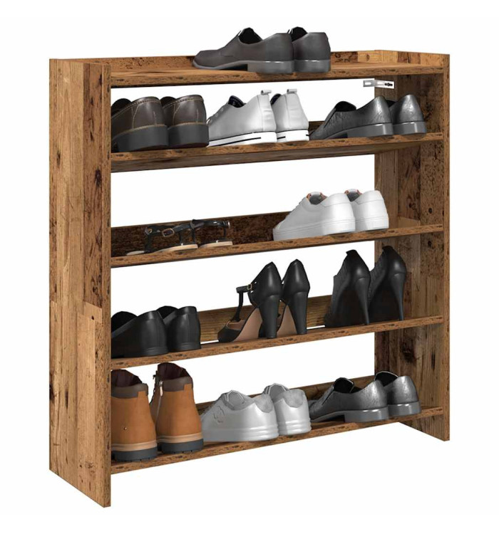 Étagère à chaussures vieux bois 80x25x81 cm bois d'ingénierie | Mobilier & Déco