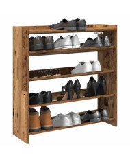 Étagère à chaussures vieux bois 80x25x81 cm bois d'ingénierie | Mobilier & Déco