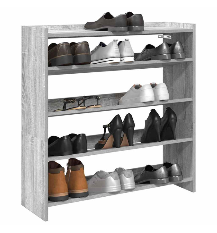 Étagère à chaussures sonoma gris 80x25x81 cm bois d'ingénierie | Mobilier & Déco
