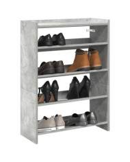 Étagère à chaussures gris béton 60x25x81 cm bois d'ingénierie | Mobilier & Déco