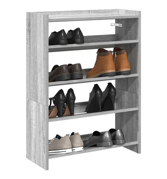 Étagère à chaussures sonoma gris 60x25x81 cm bois d'ingénierie | Mobilier & Déco