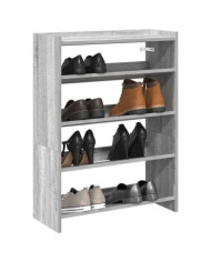 Étagère à chaussures sonoma gris 60x25x81 cm bois d'ingénierie | Mobilier & Déco