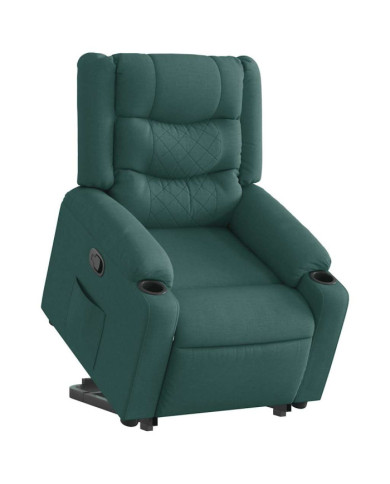 Fauteuil inclinable vert foncé tissu | Mobilier & Déco