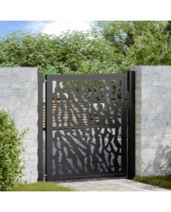 Portail de jardin noir 105x106 cm acier conception de tracés | Mobilier & Déco