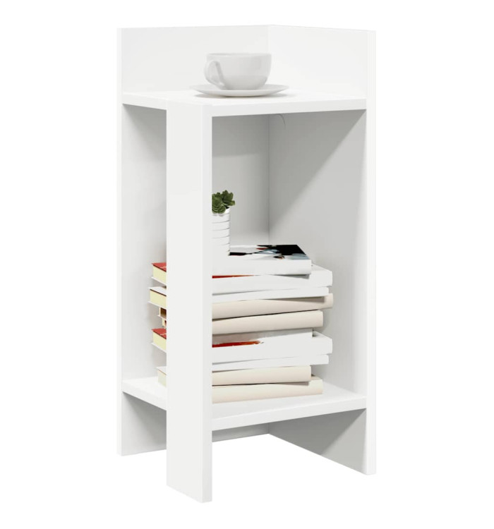 Table d'appoint avec étagère blanc 25,5x27x60 cm | Mobilier & Déco