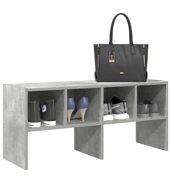 Étagère à chaussures empilable gris béton 89,5x30x40 cm | Mobilier & Déco