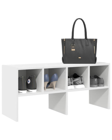 Étagère à chaussures empilable blanc 89,5x30x40 cm | Mobilier & Déco