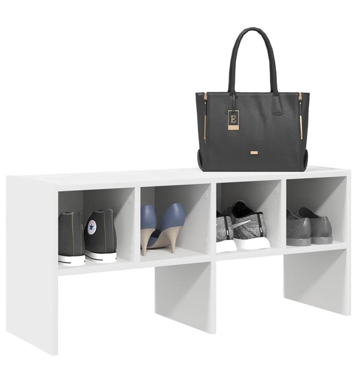 Étagère à chaussures empilable blanc 89,5x30x40 cm | Mobilier & Déco