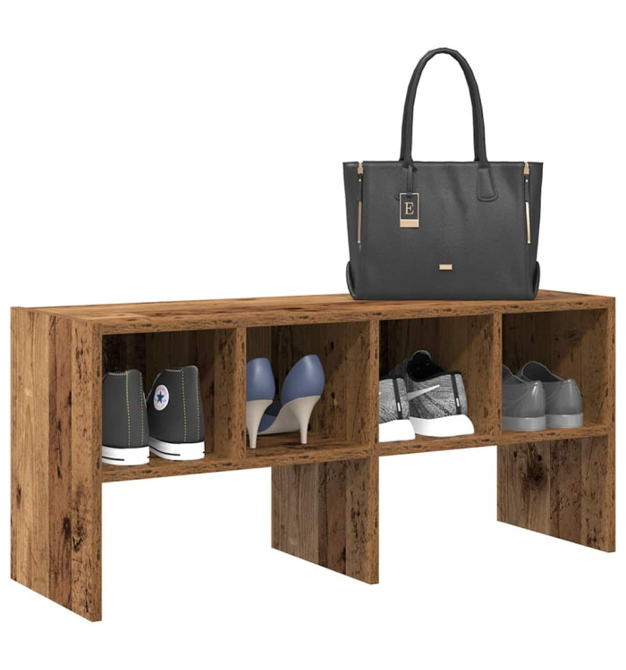 Étagère à chaussures empilable vieux bois 89,5x30x40 cm | Mobilier & Déco