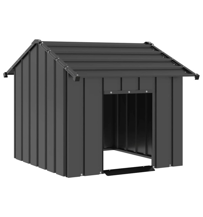 Niche pour chien avec toit noir 85x107x81 cm acier galvanisé | Mobilier & Déco