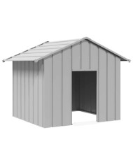 Niche pour chien avec toit noir 131x101x102 cm acier galvanisé | Mobilier & Déco