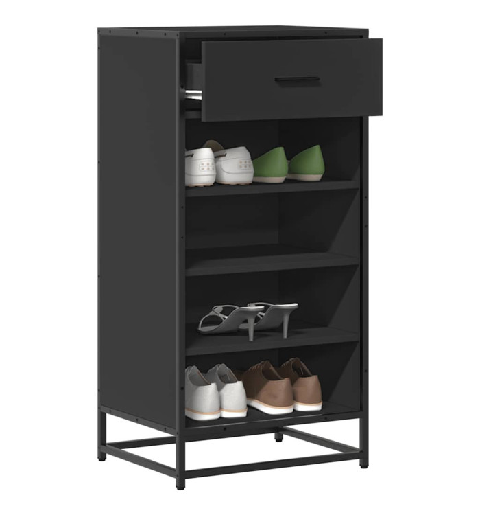Étagère à chaussures noir 48x38x97,5 cm bois d'ingénierie | Mobilier & Déco