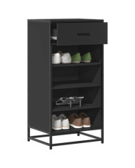 Étagère à chaussures noir 48x38x97,5 cm bois d'ingénierie | Mobilier & Déco